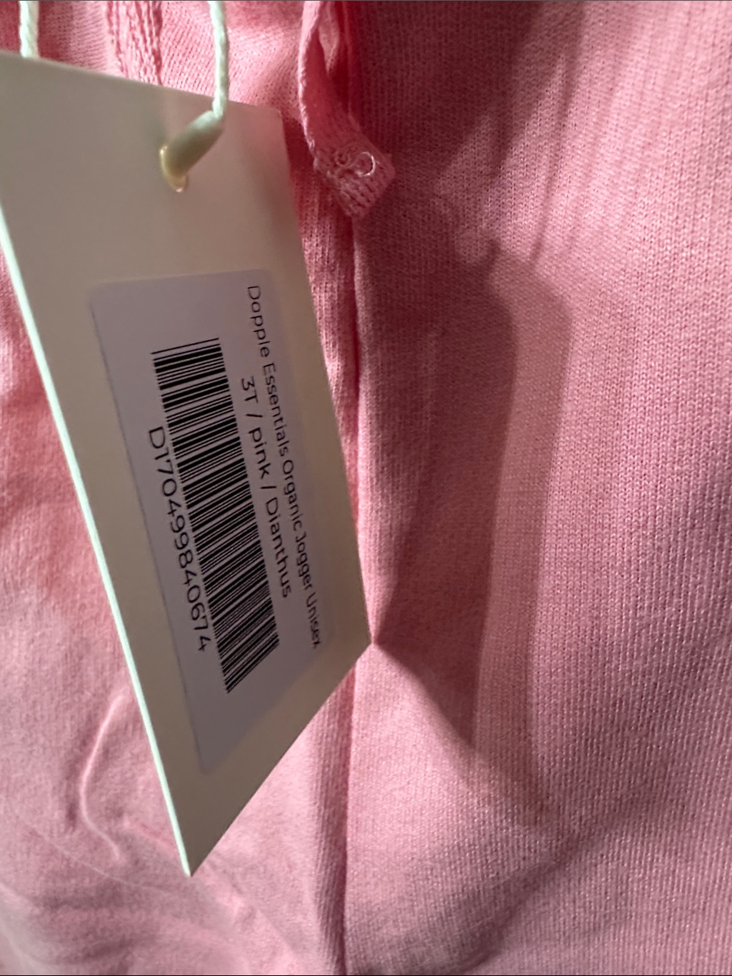 Dopple Essentials Organic Cotton Joggers 3t Pink Dianthus Nwt — image 6 of 8